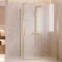Душевой уголок Экстенза (Extenza) VSR-4EX901090CLG, 900/1000*900, брашированное золото, стекло прозрачное