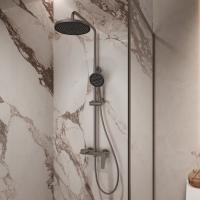 Душевая стойка Puro VSFS-5P1GM с изливом, вороненая сталь