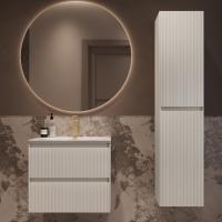 База под раковину Велле (Welle) 600 подвесная, 2 выкатных ящика микролифт, Белый матовый софт-тач