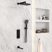 Душевой комплект VSFW-433T1MB встраиваемый, термостатический, трехрежимный, черный