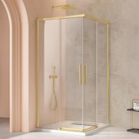Душевой уголок Слим 8мм (Slim 8mm) VSS-4SL900CLG, 900*900, брашированное золото, стекло прозрачное