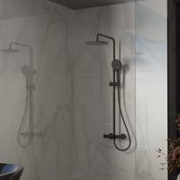 Душевая стойка Rondo VSFS-1R1MB с изливом, черный матовый