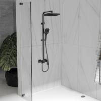 Душевая стойка Dice VSFS-4C12MB с изливом, черный матовый