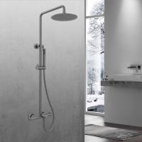 Душевая стойка Vogue VSFS-1V1TGM термостат с изливом, 25см верх душ из нерж. стали, вороненая сталь