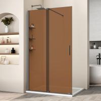 Душевая перегородка Walk-In VSW-1WSL120GSGM, 1200*2000, вороненая сталь, стекло янтарь Душевая перегородка Walk-In VSW-1WSL120GSGM, 1200*2000, вороненая сталь, стекло янтарь