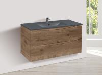 База под керамическую раковину Миа (Mia) 1000 подвесная, 2 выкатных ящика микролифт, Винтажный дуб (V.Oak)