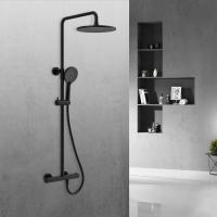 Душевая стойка Esse VSFS-1E0TMB термостатическая без излива, 25см верх душ, черный