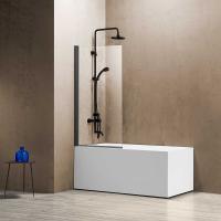 Душевая шторка на ванну VSB-11800CLGM, 800*1400, вороненая сталь, стекло прозрачное Душевая шторка на ванну VSB-11800CLGM, 800*1400, вороненая сталь, стекло прозрачное