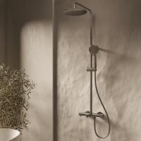Душевая стойка Desire VSFS-1D1TGM термостат с изливом, 25см верх душ, вороненая сталь