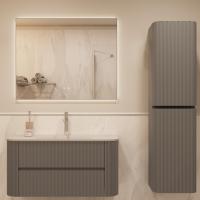 База под раковину Alto 1000 подвесная, 2 выкатных ящика soft close, светло-серый матовый