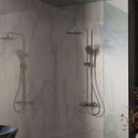 Душевая стойка Rondo VSFS-1R1GM с изливом, вороненая сталь