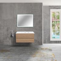 База под раковину Джио (Gio) 1000 подвесная, 2 выкатных ящика микролифт, Натуральный дуб (N.Oak)