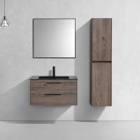 База под раковину Кьяра 2D (Chiara 2D) 800 подвесная, 2 выкатных ящика микролифт, Тёмный дуб (R.Oak)