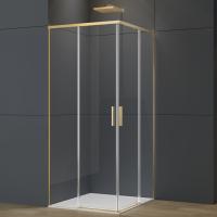 Душевой уголок Софт 2 (Soft 2) VSS-3SO2900CLG, 900*900, брашированное золото, стекло прозрачное