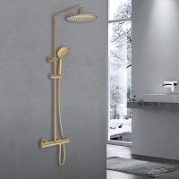 Душевая стойка Desire VSFS-1D0TBG термостат без излива, 25см верх душ, брашированное золото