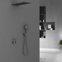 Душевой комплект VSFW-401TGM встраиваемый, 3 режима, верх душ нерж.сталь, вороненая сталь