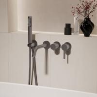 Смеситель для ванны Villa VTFW-1VL1GM, встраиваемый, вороненая сталь