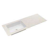 Столешница из кварца с интегрированной раковиной VWTB-4LX140QBG-L, левая, бежевый