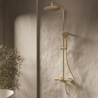 Душевая стойка Desire VSFS-1D1TBG термостатическая с изливом, 25см верх душ, брашированное золото