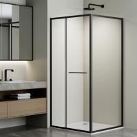 Душевой уголок Альфа (Alpha) VSRW-3AL9010CLB, 1000*900, черный, стекло прозрачное