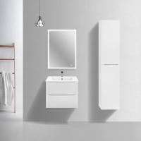 База под керамическую раковину Мия Слим (Mia Slim) 600 подвесная, 2 выкатных ящика микролифт, Белый глянцевый (G.White)