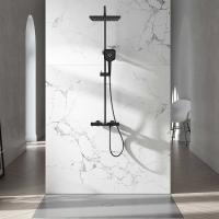 Душевая стойка Next VSFS-1N1TMB термостатическая с изливом, 25см верх душ, черный