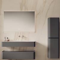 База под раковину Caprise 1200 подвесная, 1 выкатной ящик soft close, серый матовый