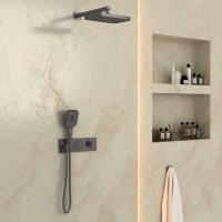 Душевой комплект VSFW-422T1GM встраиваемый, термостатический, двухрежимный, вороненая сталь