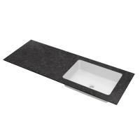 Столешница из натурального мрамора с интегрированной раковиной VWTB-4LX140VB-R,правая,черный Версаче