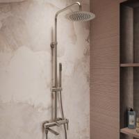 Душевая стойка Линеа (Linea) VSFS-4LN1BN с изливом, брашированный никель