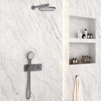 Душевой комплект VSFW-422T2GM встраиваемый, термостатический, двухрежимный, вороненая сталь