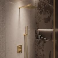 Душевой комплект Dice VSFW-2DS1BG встраиваемый, 2 режима, 25см S304 верх душ, брашированное золото