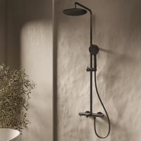 Душевая стойка Desire VSFS-1D1TMB термостатическая с изливом, 25см верх душ, черный