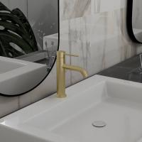 Смеситель для раковины City VBF-2C1BG однорычажный, брашированное золото