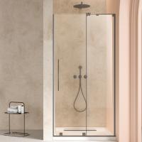 Душевая дверь Волк-Ин (Walk-In) VDS-4WSL120CLGM-R, 1200, вороненая сталь, стекло прозрачное, правая