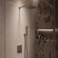 Душевой комплект Dice VSFW-2DS1GM встраиваемый, 2 режима, 25см S304 верх душ, вороненая сталь