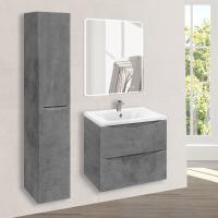 База под раковину Mia 600 подвесная, 2 выкатных ящика soft close, Beton