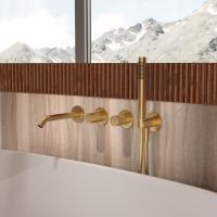 Смеситель для ванны Aura VBTW-6AU1BG, встраиваемый, брашированное золото