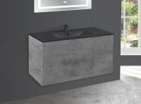 База под керамическую раковину Mia 1000 подвесная, 2 выкатных ящика soft close, Beton