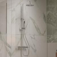 Душевая стойка Villa VSFS-1VL1CH с изливом, 25см верх. душ из нерж. стали, хром