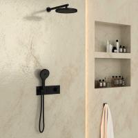 Душевой комплект VSFW-422T2MB встраиваемый, термостатический, двухрежимный, черный