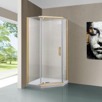 Душевой уголок Stresa VSP-1S900CLG, 900*900, брашированное золото, стекло прозрачное 