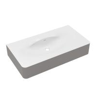 Раковина Caprise VCB-4CA100MWLG, Corian, цвет белый матовый + светло-серый матовый