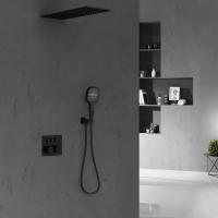 Душевой комплект VSFW-401TMB встраиваемый, 3 режима, верх душ нерж.сталь, черный