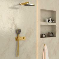 Душевой комплект VSFW-422T1BG встраиваемый, термостатический, двухрежимный, брашированное золото