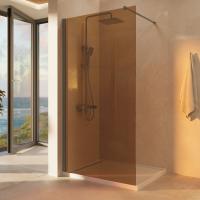 Душевая перегородка Walk-In VSW-1H900GSGM, 900*2000, вороненая сталь, стекло янтарь Душевая перегородка Walk-In VSW-1H900GSGM, 900*2000, вороненая сталь, стекло янтарь
