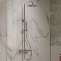 Душевая стойка Villa VSFS-1VL1BN с изливом, 25см верх. душ из нерж. стали, брашированный никель