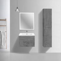 База под керамическую раковину Мия Слим (Mia Slim) 700 подвесная, 2 выкатных ящика микролифт, Beton