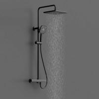 Душевая стойка Next VSFS-1N0TMB термостатическая без излива, 25см верх душ, черный