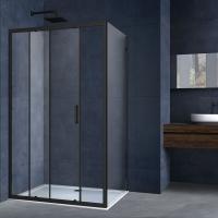 Душевой уголок Alpha VSR-3AL9011CLB, 1100*900, черный, стекло прозрачное Душевой уголок Alpha VSR-3AL9011CLB, 1100*900, черный, стекло прозрачное